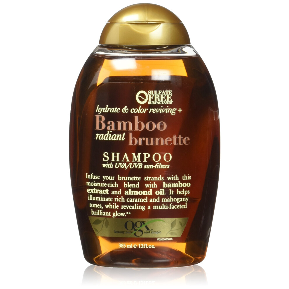 OGX Hydrate & Tone Reviving + Bamboo Radiant Brunette Shampoo, 13 Ounce
