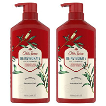 Old Spice Tea Tree    amp   n pre mu   ov Chladiv       amp   n s cajovn   kom odstranuje nahromaden    necistoty a mastnotu, dvojbalenie 21,9 oz
