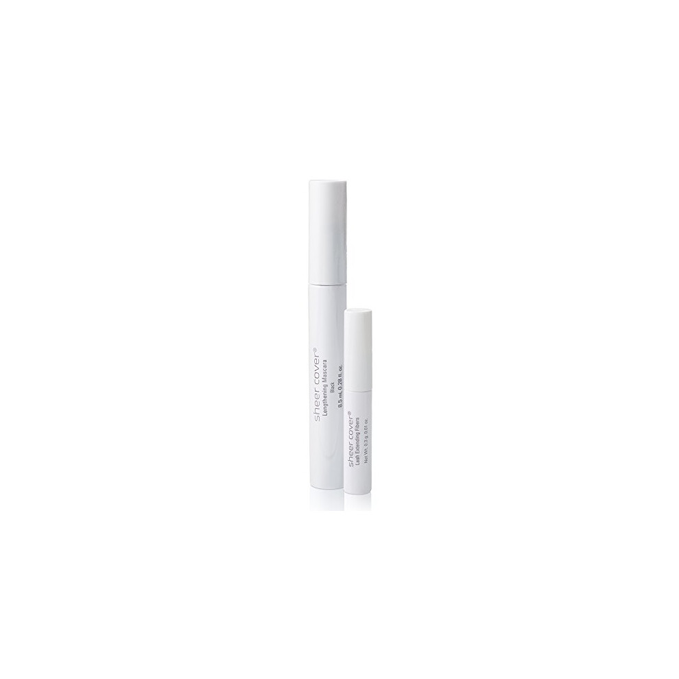 Sheer Cover – Volumizing Mascara & Lengthening Fibers Duo – Lengthenin