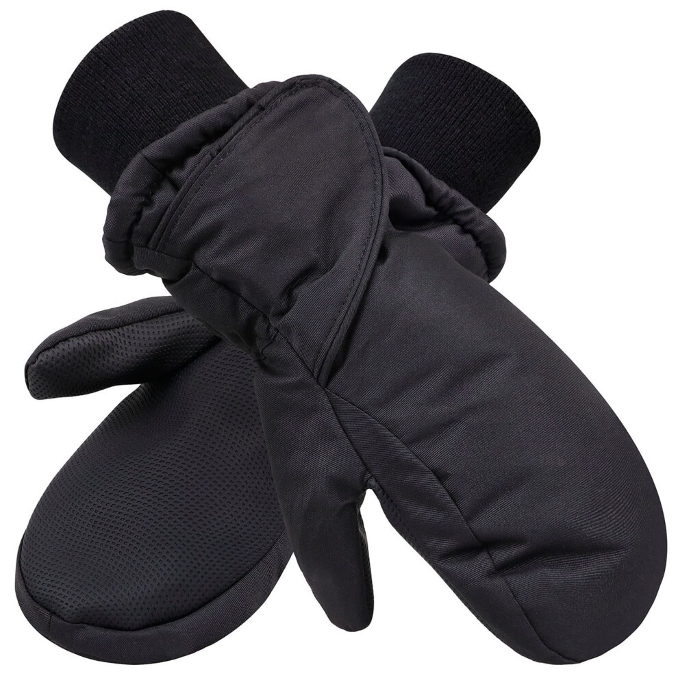 SimpliKids Toddler Snow Gloves Sports Waterproof Winter Kids Ski Mittens,Toddler,Black