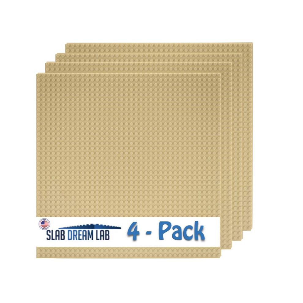 Plaque De Base Slabdreamlab 12""X12"" Slab Lite Pour Toutes Les Principales Briques Et Blocs De Construction (Paquet De 4 Sables)-image