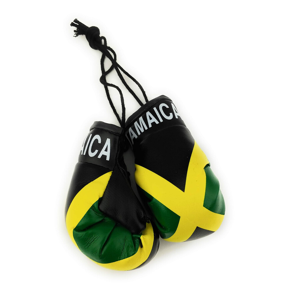 Hanging Car Mirror Mini Boxing Gloves (Jamaica) 641113456188