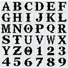 6 tommer bogstav stencils til maleri p? tr? 36 stk alfabet stencils retro bogstav nummer skabeloner genanvendelige og fleksible til at tr?kke p?
