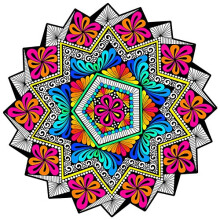 Cucc2color 'harmony' fuzzy brsony mandala - 20x20 hvelyk - sznezo plakt