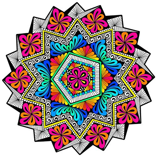 Stuff2Color 'Harmony' Μαλακό Βελούδινο Μαντάλα - 20x20 Ίντσες - Αφίσα Χρωματισμού