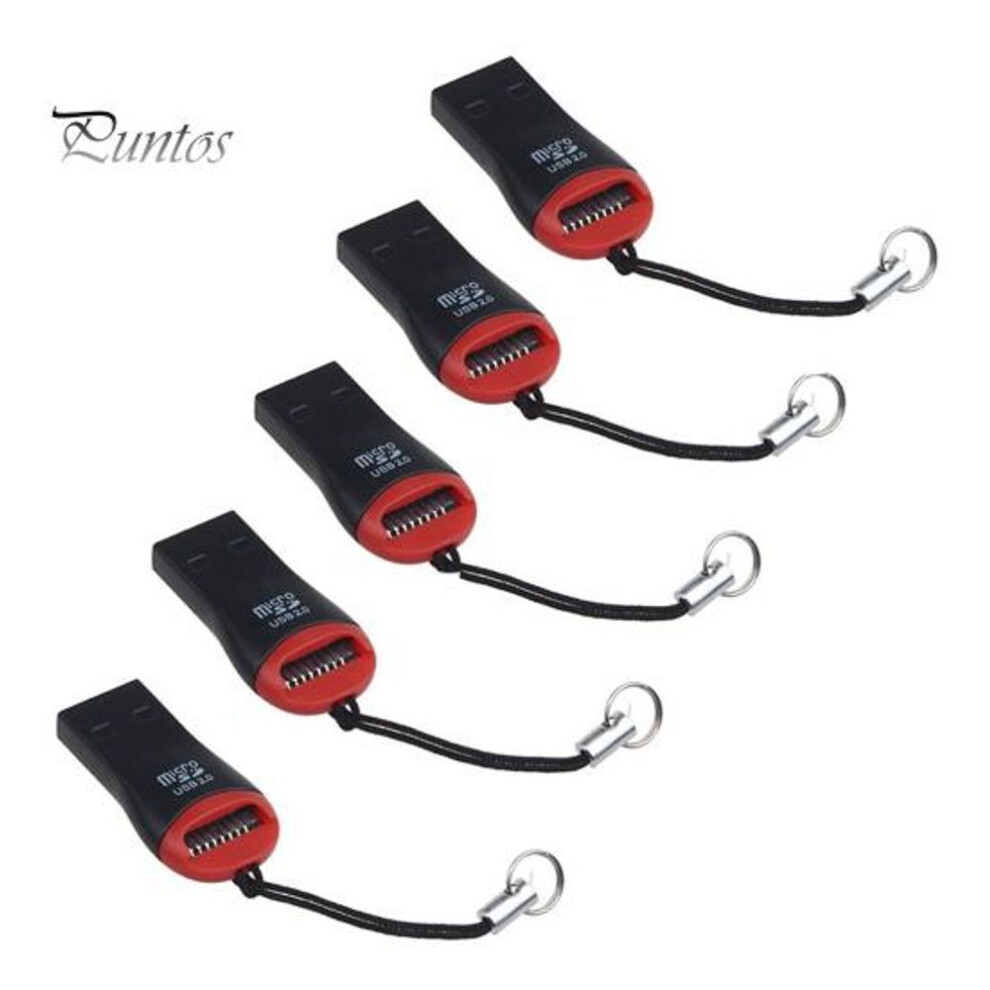 5pcs Portable Usb 2.0 Tf Flash Memory Micro Sd Card Reader Adapter For Laptop