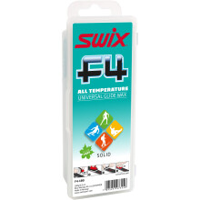Swix F4 Universal - All Temp - Barra solida - Non fluoro - Cera per sci e snowboard - Barra grande da 180 g, blu/verde