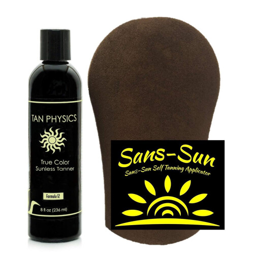 Dell Tan Physics True Color Tanner 8 oz w Tanning Mitt van Sans-Sun