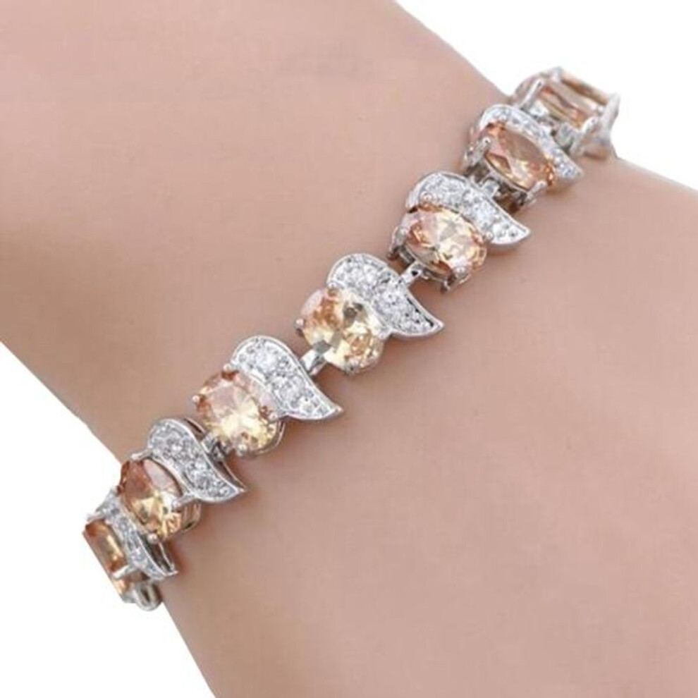 (yellow) Girls Bracelet Adjustable Gift Dainty Good-looking Sparkling Red Rhinestone Female Bracelet Jewelry Accessories