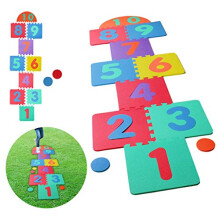 PlayMat Playmat Follock Blocking Puzzle Floor Mat - 10 ladrilhos de n   meros grandes (12 """" por 12 """" Blocos quadrados)