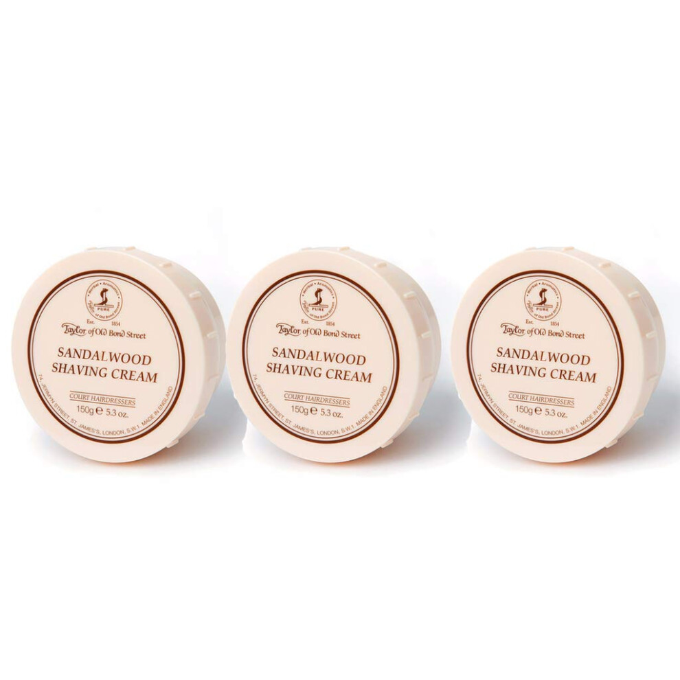 Taylor Of Old Bond Street Sandalwood Shaving Bowl 5.3-Ounce Pack Of 3 (3)