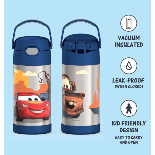 Thermos THERMOS FUNTAINER Μπουκάλι Νερού με Καλαμάκι - 12 Ουγγιές, Αυτοκίνητα - Ανοξείδωτο Μπουκάλι 1