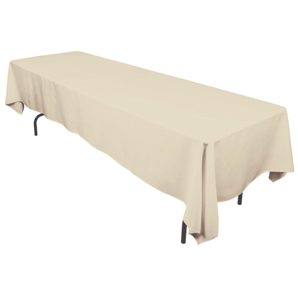 Nappe en lin 60 x 126 pouces Nappe rectangulaire en polyester Beige