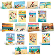Ultimatives Strand-Weihnachtskarten-Sortimentspaket  36 Strandkarten und Umschlge  18 verschiedene Strand-Designs