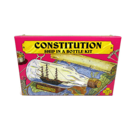 Modelo de Barco em Garrafa USS Constitution - Faça Você Mesmo