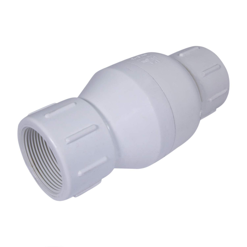 Midline Valve Pvc Inline Check Valve For Backflow Prevention 1-1/2'' Fip White Plastic (4I2u112) 804595436929