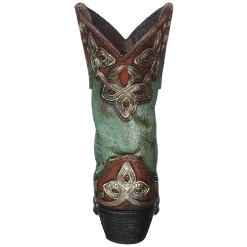 Turquoise cowgirl Boot Vase 2