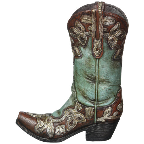 Turquoise cowgirl Boot Vase 1