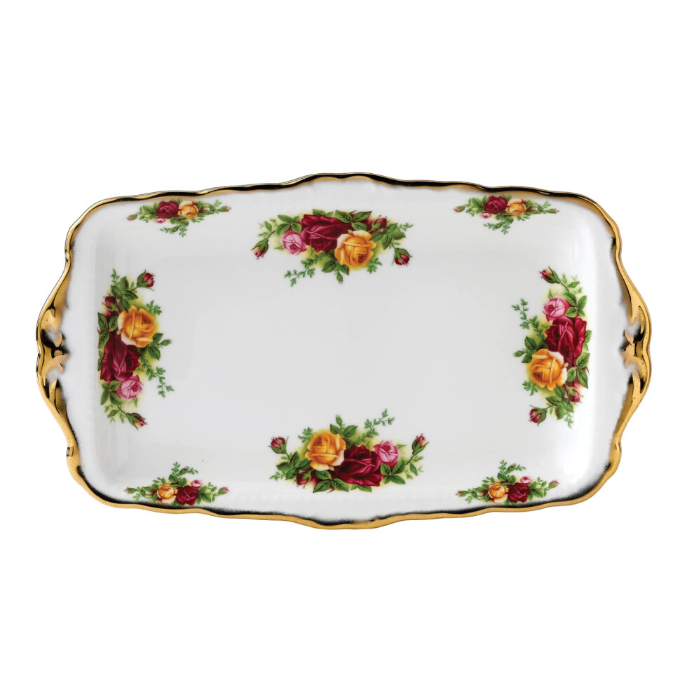 Royal Albert Tray Vassoio Per Sandwich Old Country Roses Regalo-Servizio Vintage In Porcellana Fine Bone China-Grandi Dimensioni-Motivo Floreale, 30 Cm, Multi-image