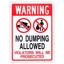 M?llentsorgung verboten - Verst??e werden strafrechtlich verfolgt Schild 14""x 10"" .04