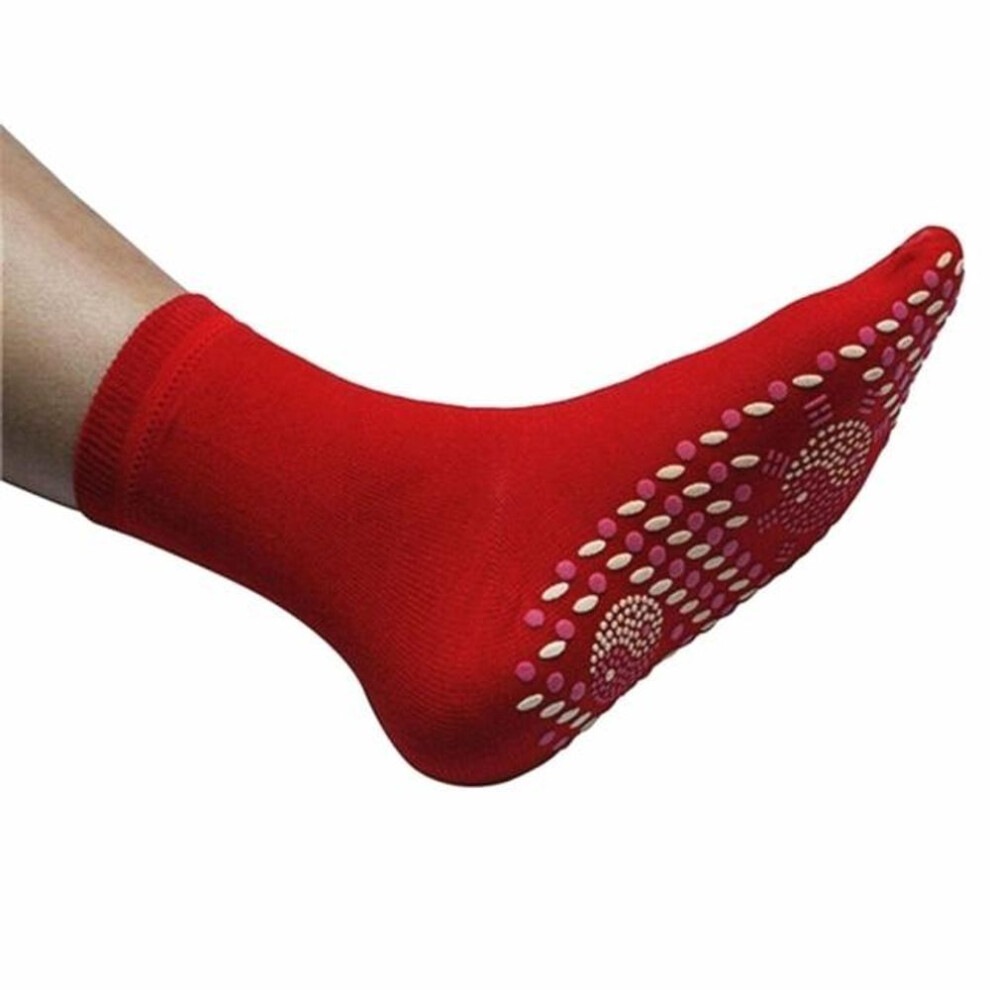 (red) Self-heating Magnetic Socks For Women Men Self Heated Socks Tour Magnetic Therapy Comfortable Winter Warm Massage Socks Pression