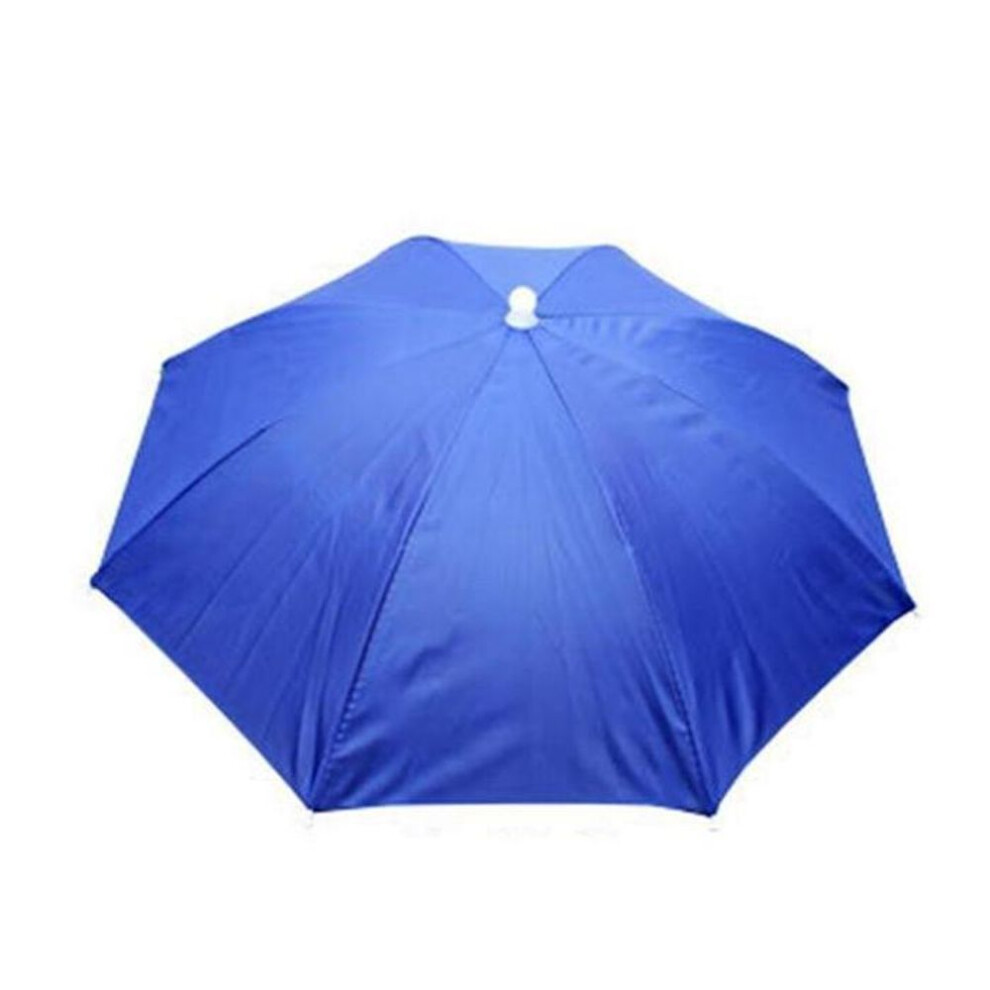 (royal blue, One Size) Foldable Hat Umbrellas Outdoor Unisex Sun Rain Cap Fishing Beach Camping Head Hats Camouflage Rainbow Headwear
