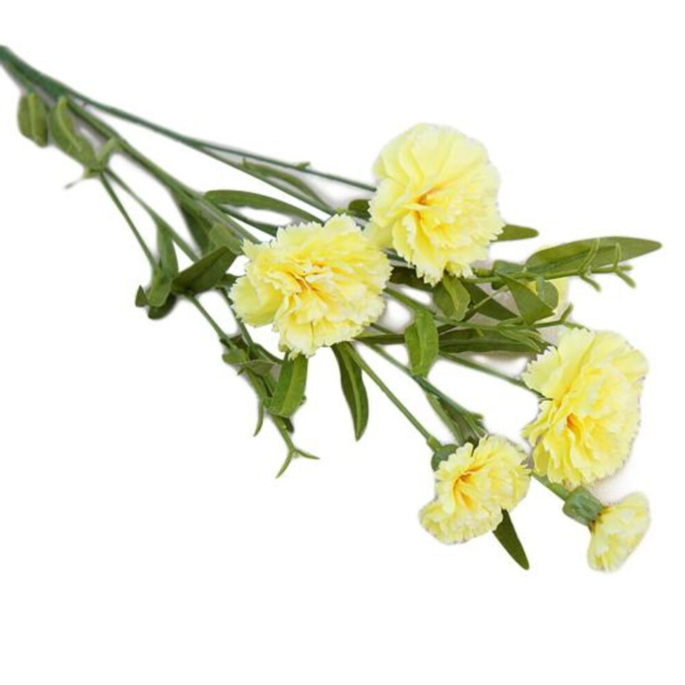 (yellow) 1pc Carnation Artificial Flower Fake Plant Home Decor Wedding Party Centerpieces