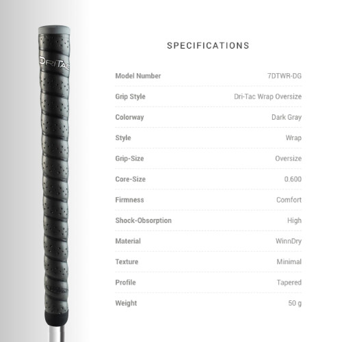 Winn Dri-Tac Wrap Oversize (+1/8 Inch) 13 Piece Golf Grip Bundle ( 2