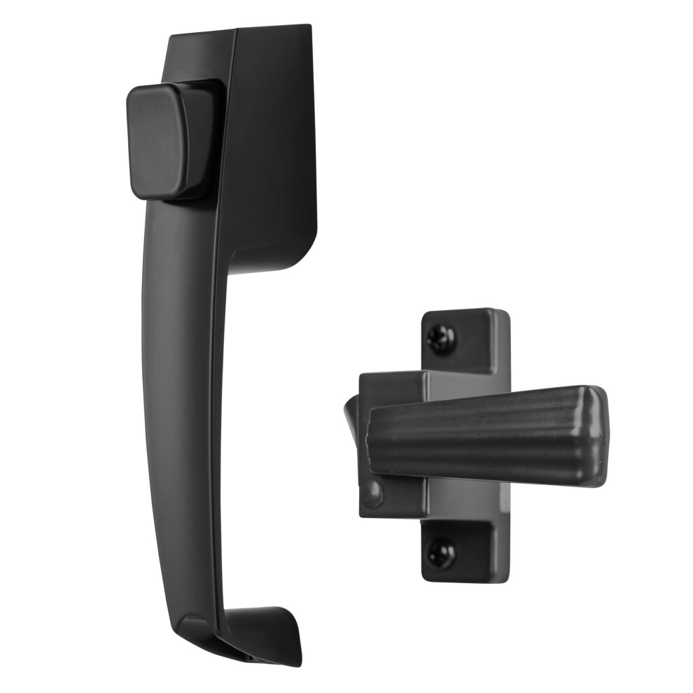 Wright Products V333BL Tie Down Push Button Door Latch for Screen and Storm Doors, Black