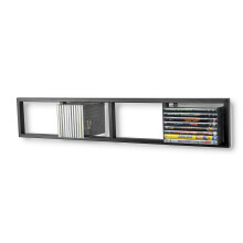 YouHaveSpace CD DVD-opslagplank voor aan de muur 34 inch kubus opslagmediaplank en videogame-organizer Metalen zwarte wandplank