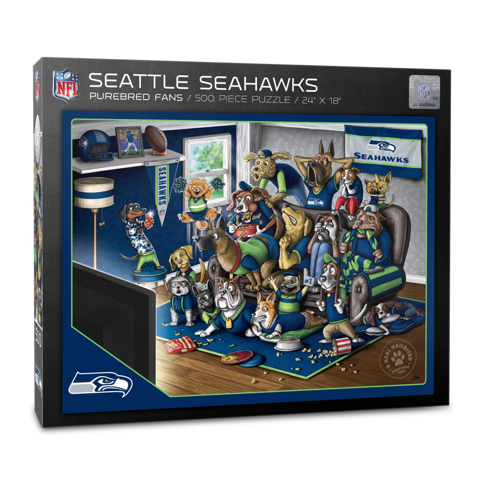 Photos - Jigsaw Puzzle / Mosaic YouTheFan NFL Seattle Seahawks Purebred Fans 500pc Puzzle - A Real Nailbiter 2502199