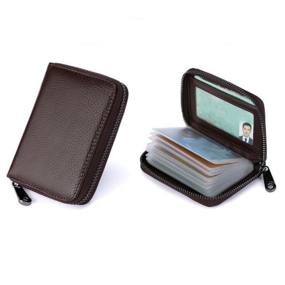 (coffee) 20 Card Slot Cards Holders Pu Business Bank Credit Bus Id Card Holder Cover Coin Pouch Men Women Wallets Bag Organizer