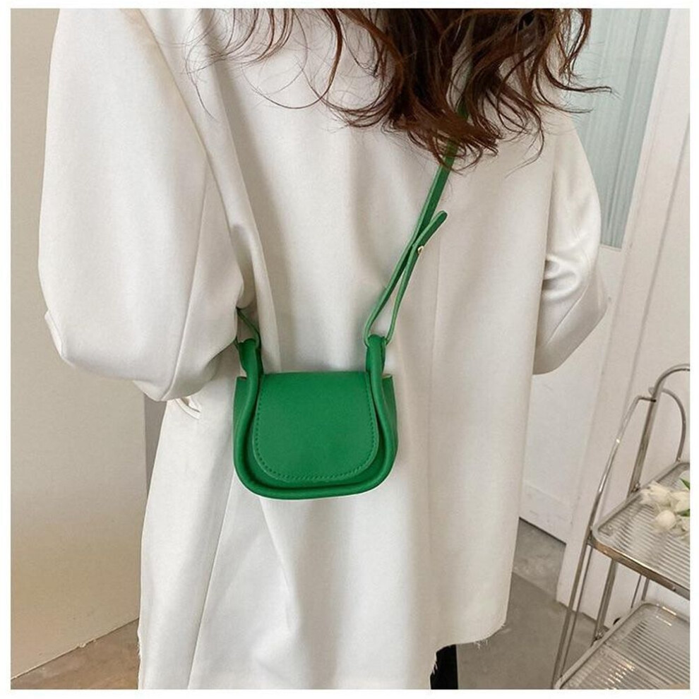 (green) Candy Color Fashion Pu Leather Mini Crossbody Bag Shoulder Bags For Women Small Saddle Bag Lipstick Coin Money Pouch Card Holder