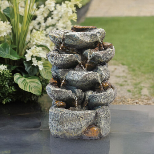 Solar Powered Outdoor Water Feature Waterfall 1