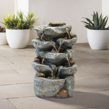 Solar Powered Outdoor Water Feature Waterfall