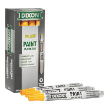 Marcadores de Tinta Dixon, Ponta Média, Caixa com 12, Amarelo (80223)