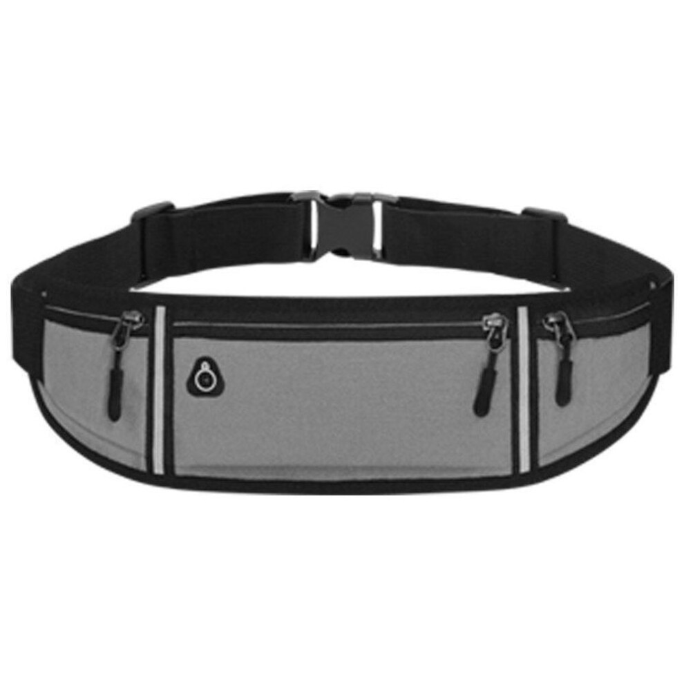 (gray) Breathable Running Waist Bag Sports Belt Pouch Mobile Phone Case Men Women Hidden Pouch Gym Belt Pack