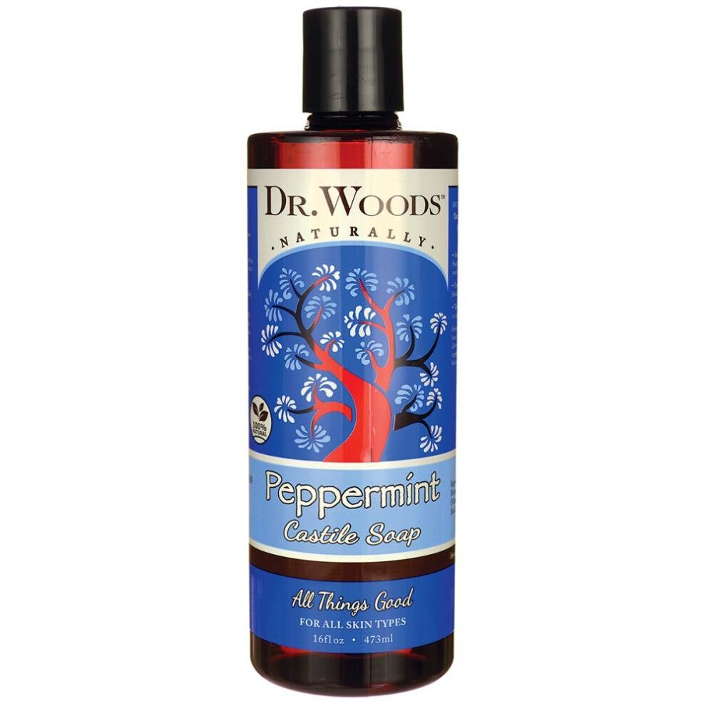 Savon de Castille liquide pur ? la menthe poivr?e Dr. Woods, 16 onces