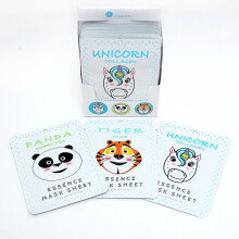 E5 Blattmaske mit Tiermuster (Panda Tiger Einhorn) 12 Stck