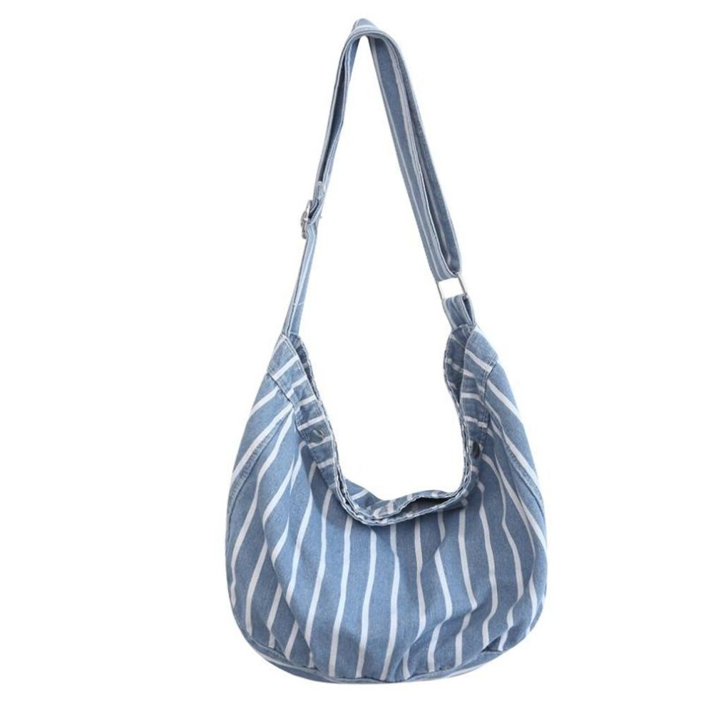 (light blue) Chic Style Big Shoulder Tote Bags For Women 2024 Luxury Designer Handbags Denim Fabric Pure Color Large Capacity Shoppers