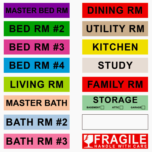 Printholic 960 Count Home Moving Labels 16 Rolls Different Color Codin