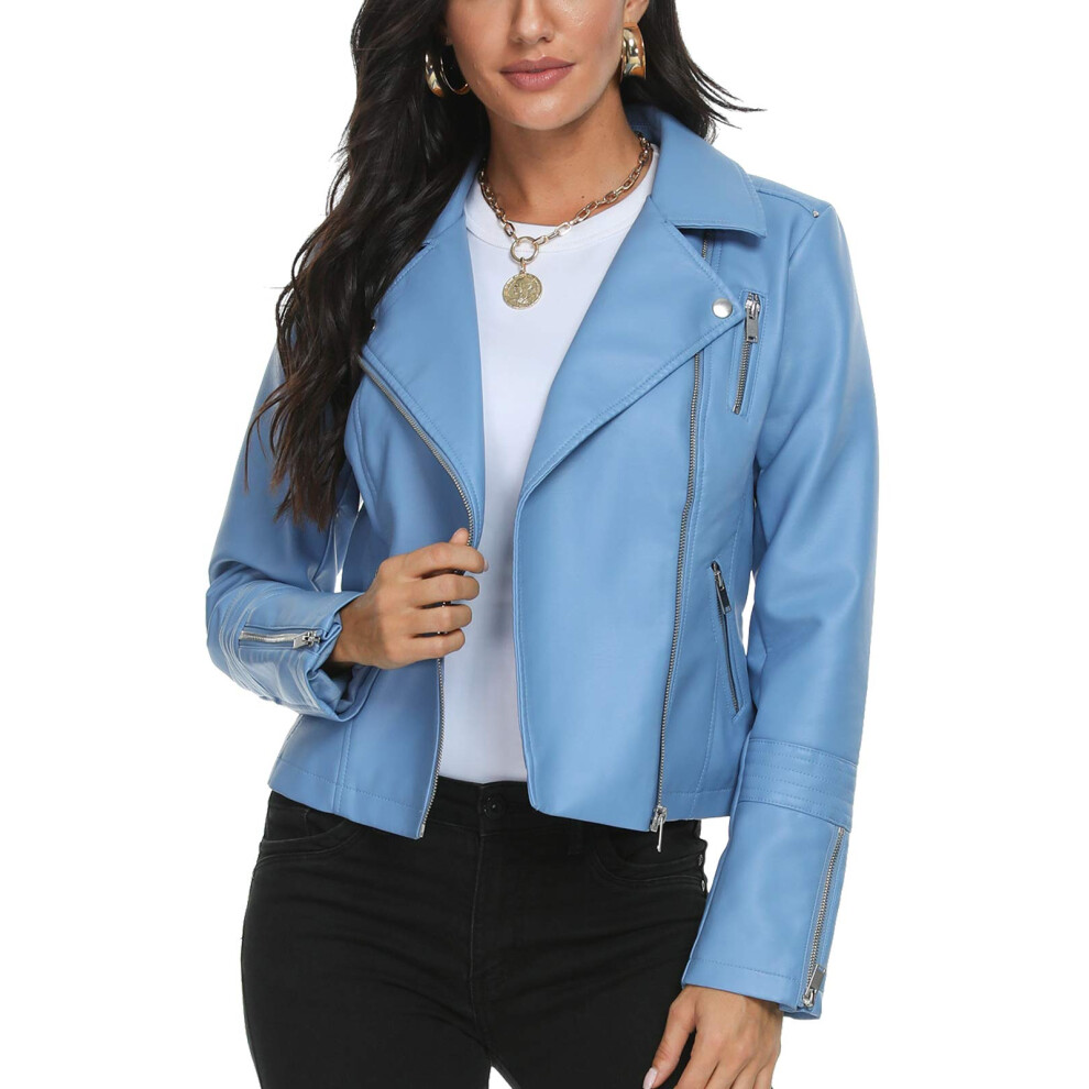 Vestes en cuir synth?tique pour femmes Fahsyee, grande taille, pour motard