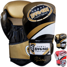 Farabi Sports Boxningshandskar Träning Punching Bag Kick Boxning Muay Thai (Pro Fighter Gold, 16-oz)