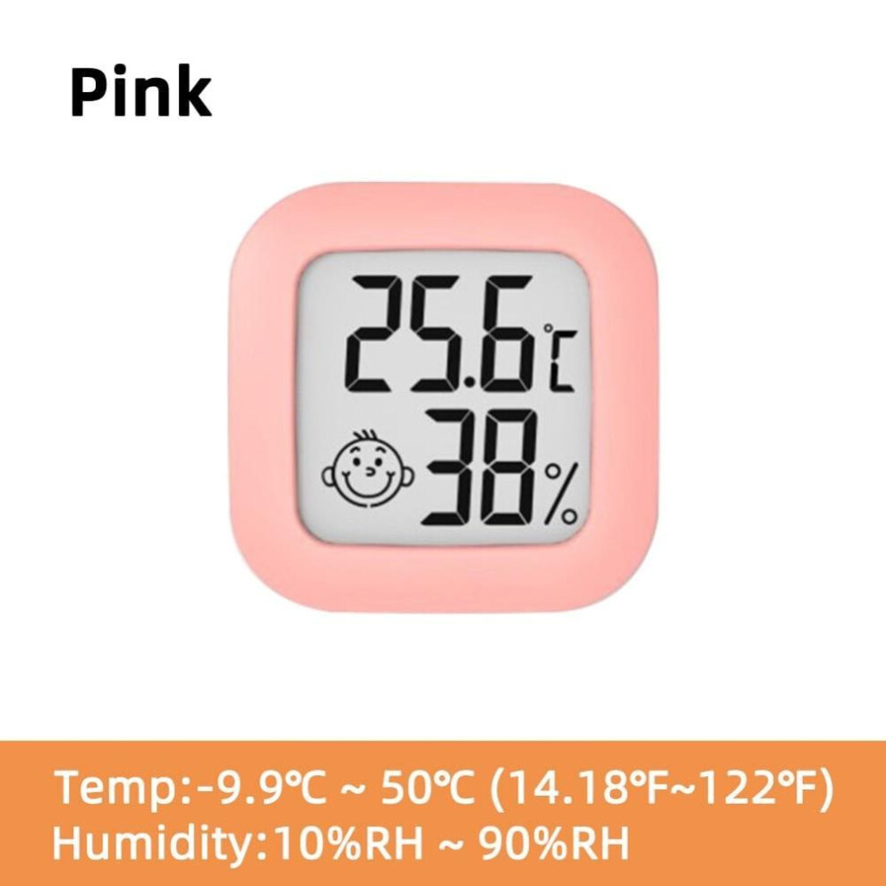 (pink) Lcd Digital Thermometer Hygrometer Indoor Room Electronic Temperature Humidity Meter Sensor Gauge Weather Station For Home