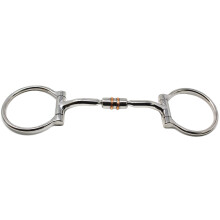 Professionell hst rostfritt stl 4.5 """" Mouth D-ring komfort Snaffle Horse Bit Copper Rollers 35515A