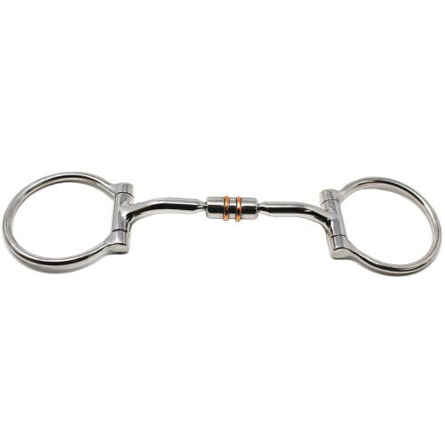 Επαγγελματικός Χάλυβας 4.5" Στόμα D-Ring Comfort Snaffle Ιππικού Σιδήρου Copper Rollers 35515A
