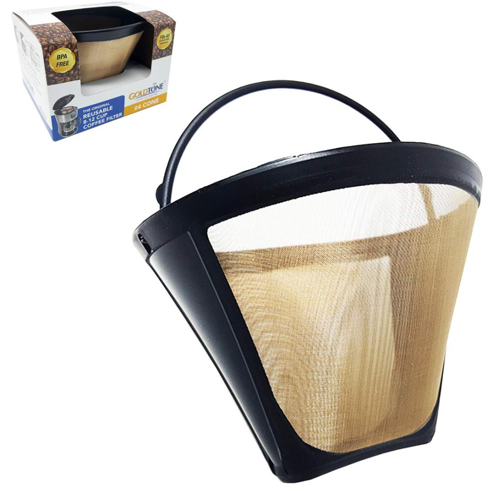 Filtre ? caf? conique r?utilisable n? 4 de la marque GoldTone compatible avec les cafeti?res et les machines ? caf? Ninja. Sans BPA