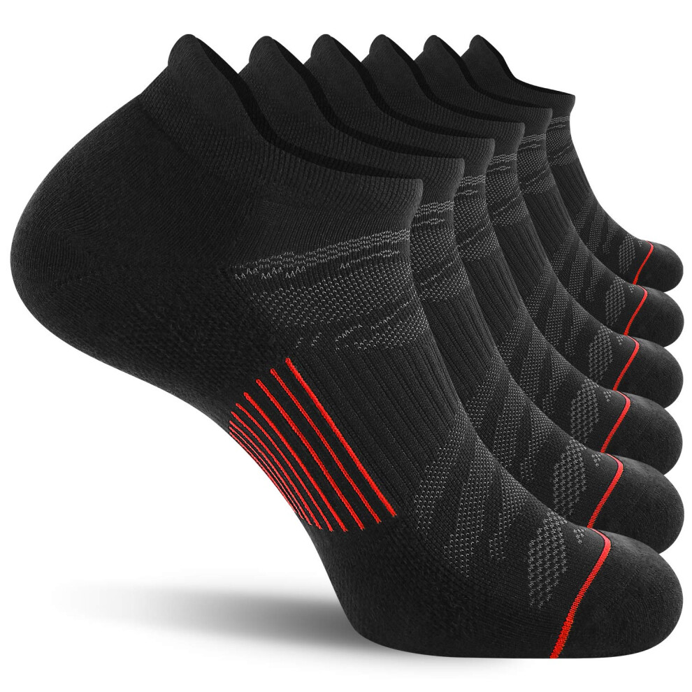 Lot de 6 paires de chaussettes de course ? pied FITRELL pour hommes, coupe basse, coussin?es, athl?tiques