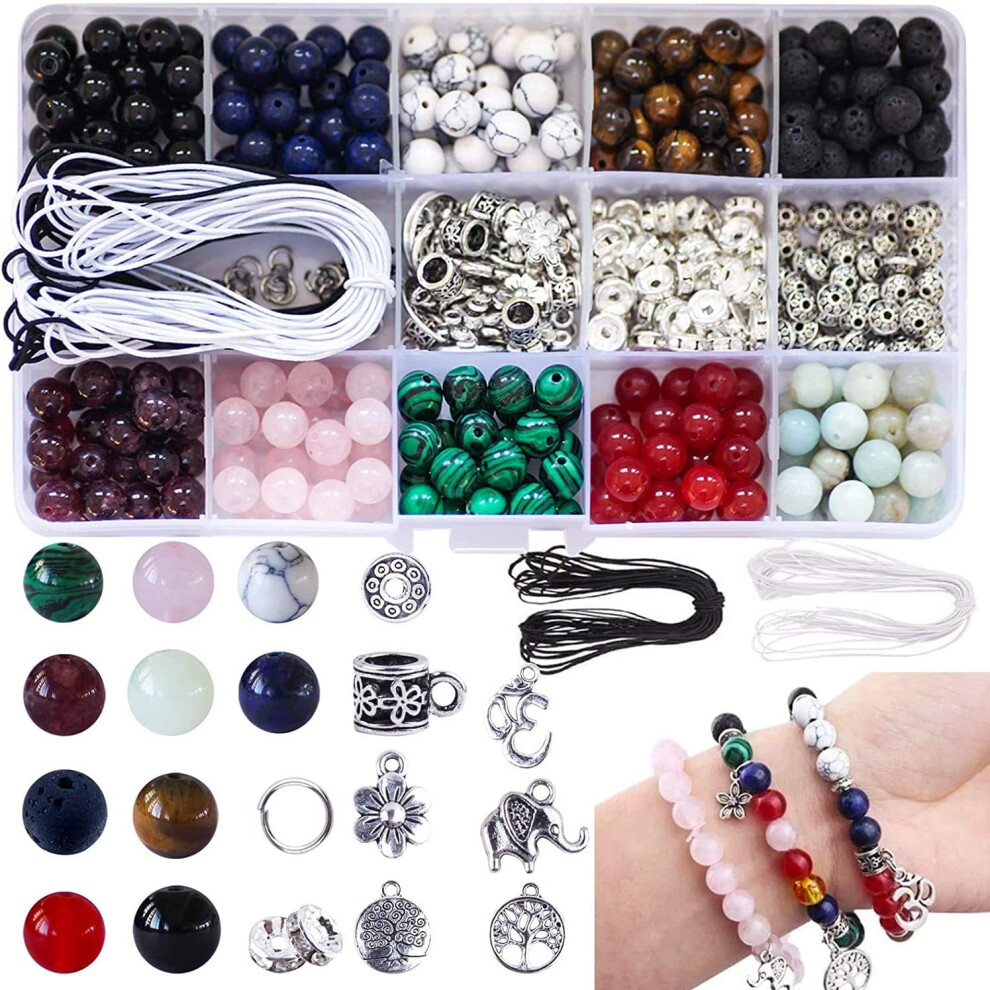 Fishdown 418 pcs 8mm Crystal Beads for Jewelry Making  Natural Stone H