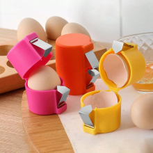 (Rose Red) Egg Cracker Tool Egg Breaker Portable Shell Opener